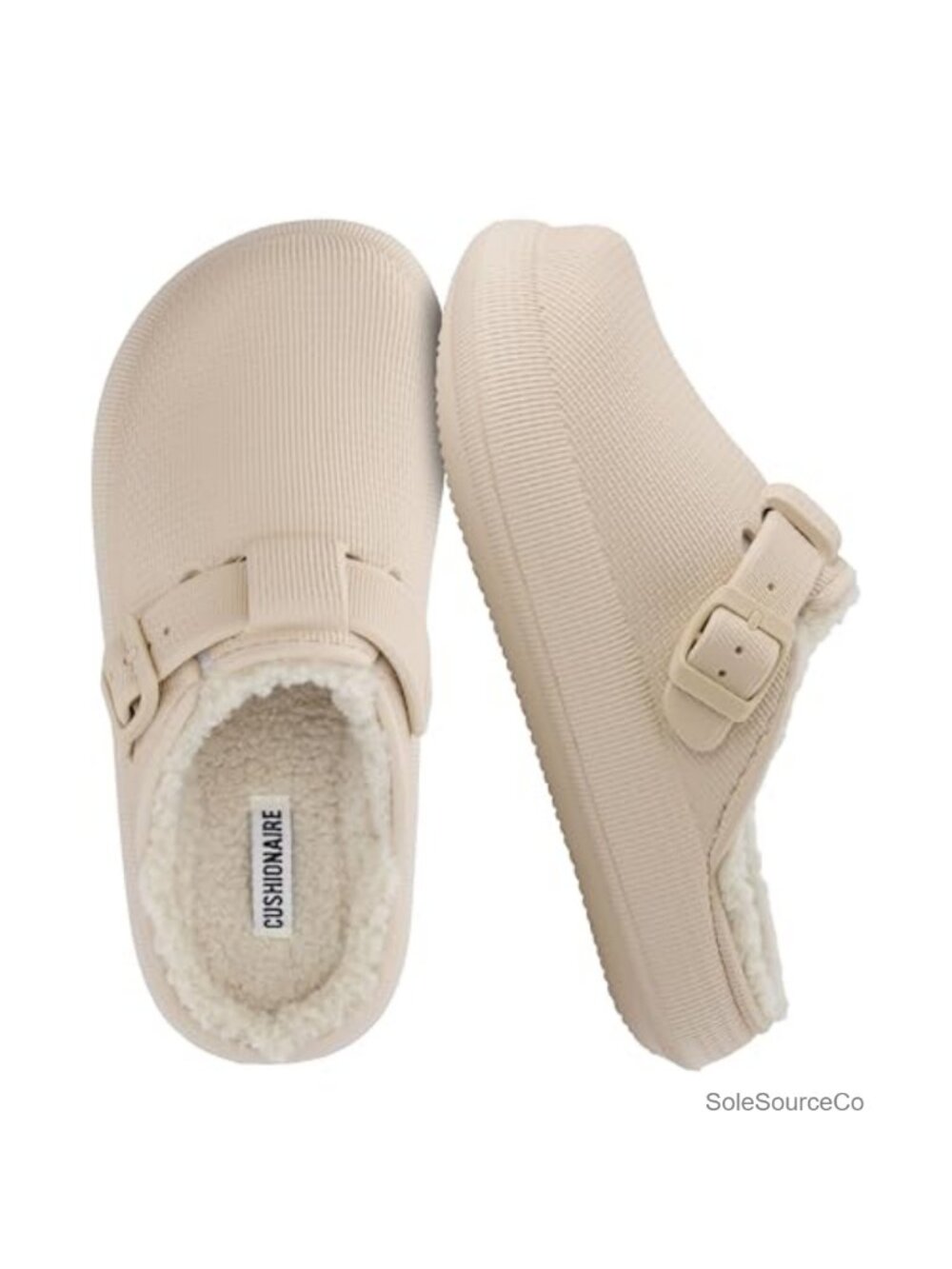 Women's Faux Fur Lined Clog with Buckle, Cushioned, Waterproof